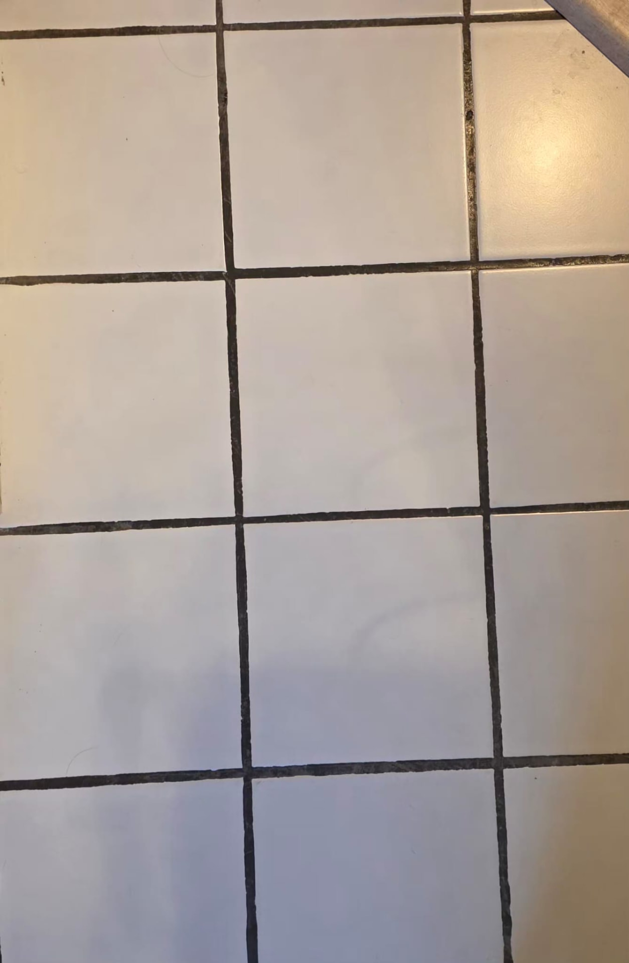 Carrelage — joints nettoyés avec précision — avant